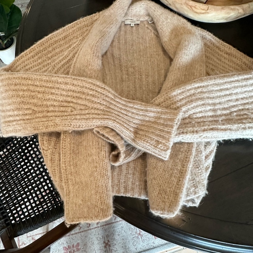 Vince Alpaca Cropped Rib Cardigan